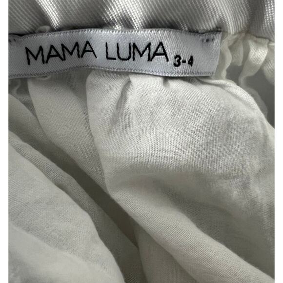 Mama Luma Girls Navy Blue/White Striped Skirt with Self Tie Bow Size 3-4 - Picture 6 of 11